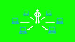 Data computer around icon green screen | animated icon green screen