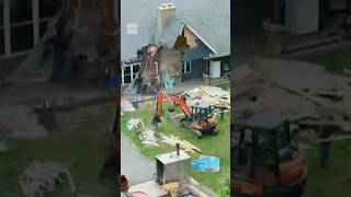 Man accused of tearing down home with excavator after wife says marriage is over