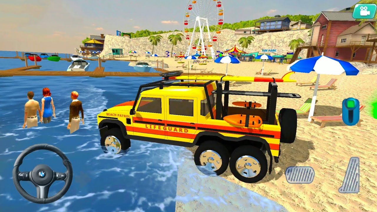 Yellow Emergency Coast Pickup Driving Emergency Patrol Simulator 18