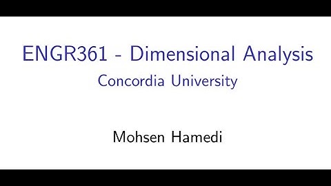 7. Dimensional Analysis (Lecture)