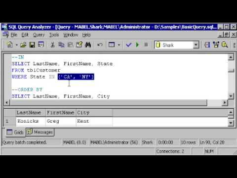SQL SERVER Tutorial -  T-SQL: IN Operator