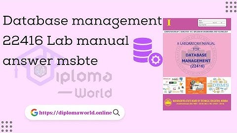 Database management system lab manual answer | 22416 DBMS Solved manual solution msbte