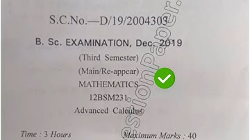 2019 CBLU BSc 3rd Sem Mathematics Advance Calculus Question Paper