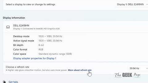 Vernieuwingsfrequentie wijzigen in Windows 11