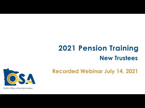 Pension Training 2021 New Trustees