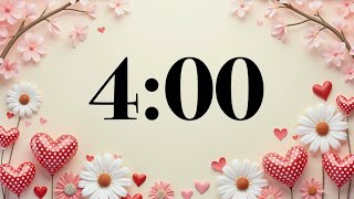 4 Minute Valentine’s Day Classroom Timer 💕 February Focus with Fun Background & Acoustic Jazz Music
