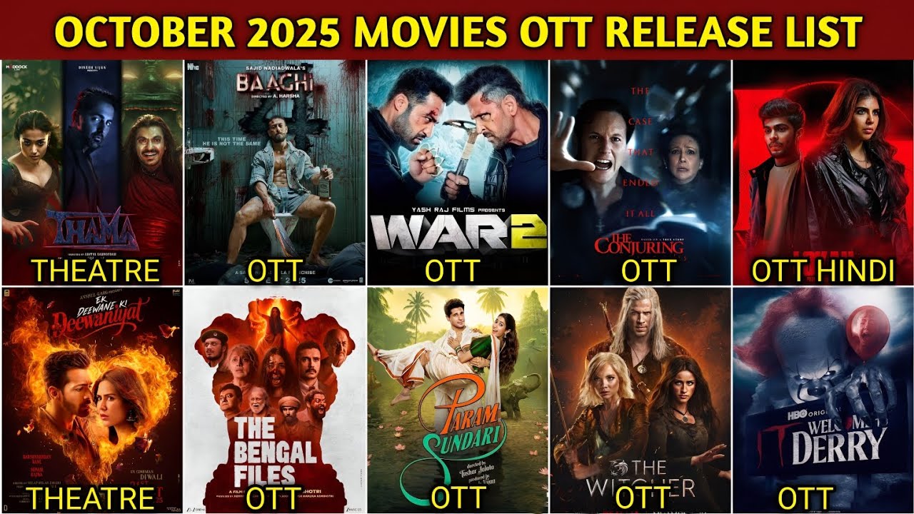 October 2025 OTT Movies & Web Series Release Update Full List | Netflix,  Prime Video, Zee5, Jio