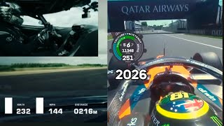 2026 Formula 1 Car vs. Koenigsegg Jesko Absolut 0-300 km/h Acceleration Comparison