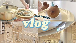 vlog | making onigiri sandwich, NITORI tour, unbox Spy x Family tshirt, teddy bear cake