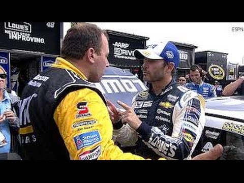 history of nascar organization Ryan Newman| Jimmy Johnson duke it out post race Pure MIchigan 400