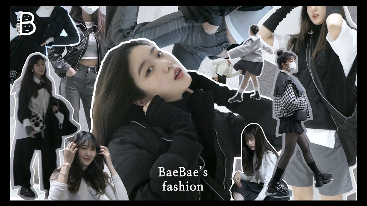 ENG) [아랫배] 겨울 무채색 코디, 데일리룩, 5가지 스타일링!🥼🖤,여자 추천 코디, 일주일동안 입은 옷! - What I wear in a week (Black&White