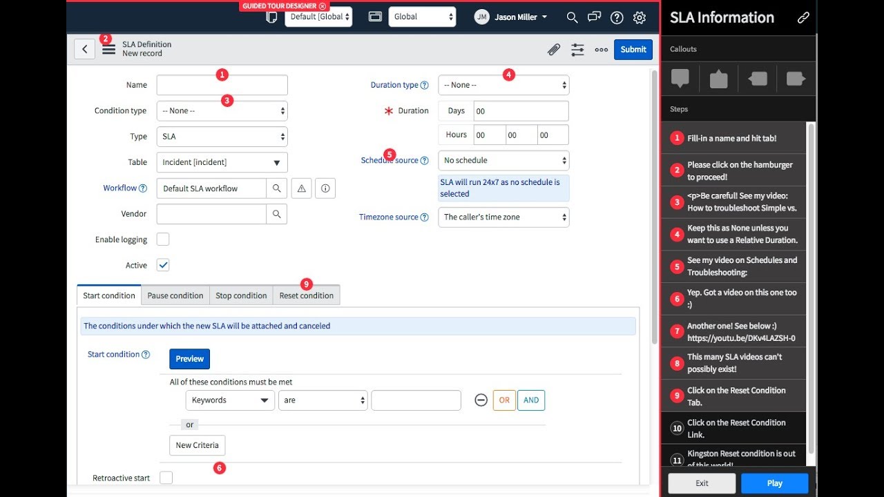 ServiceNow - Guided Tours in Kingston - Fixed Steps 5 - 11 - YouTube