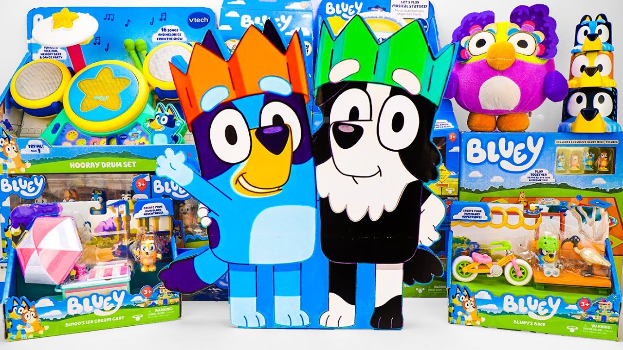 Bluey Toy Collection Unboxing Review 💜 Mystery Bluey and Mackenzie Box ...