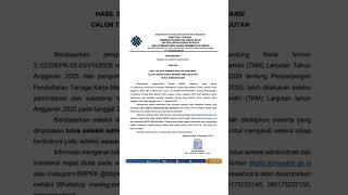 PENGUMUMAN HASIL SELEKSI ADMINISTRASI DAN SUBSTANSI TENAGA KERJA MANDIRI LANJUTAN 2025 PENGUMUMAN HASIL SELEKSI ADMINISTRASI DAN SUBSTANSI TENAGA KERJA MANDIRI LANJUTAN 2025