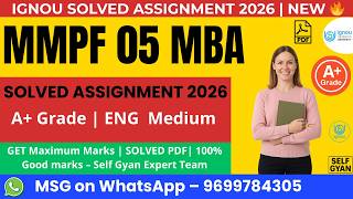 MMPF 05 Solved Assignment 2026 🔥 MBA IGNOU Download PDF | Handwritten + Ready to Submit
