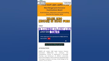"WBJEE 2024 Correction Window: Important Dates Revealed!" #WBJEE2024 #CorrectionWindow