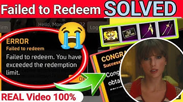 FAILED TO REDEEM ! - you have exceeded theredemption limit failed to redeem free fire |failed redee