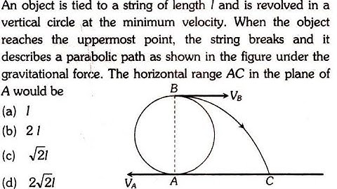 An object is tied to a string of length l and is revolved in a vertical