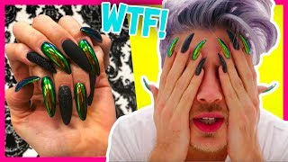 WEARING KYLIE JENNER NAILS FOR A DAY! | Joey Graceffa