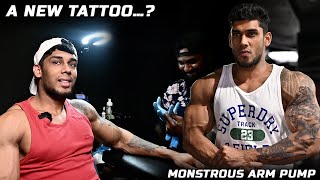 Forgot how painful getting a tattoo is | swole arms | with subtitles  #rajaajith #tattoo #biceps