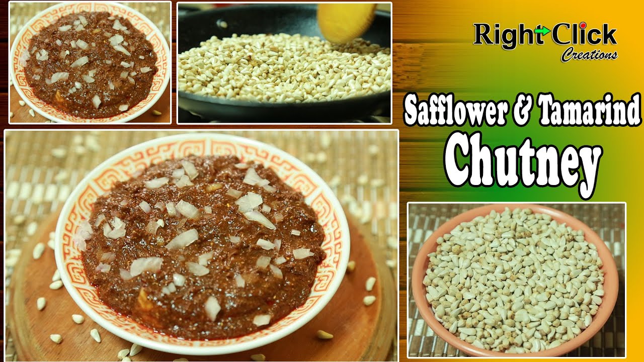 how to make safflower & tamarind chutney kusum seed chutney recipe