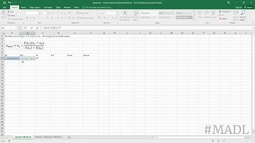Secant Method Using MS Excel