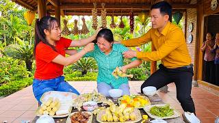 Awkward Family Meal Between Three- Harvesting 100kg of Corn to Sell at the Market| Ly Phuc An