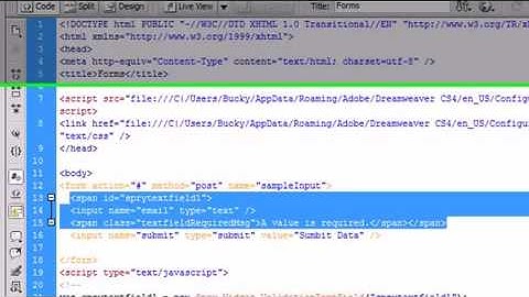 Dreamweaver CS4 Tutorial   26   Introduction to Form Validation