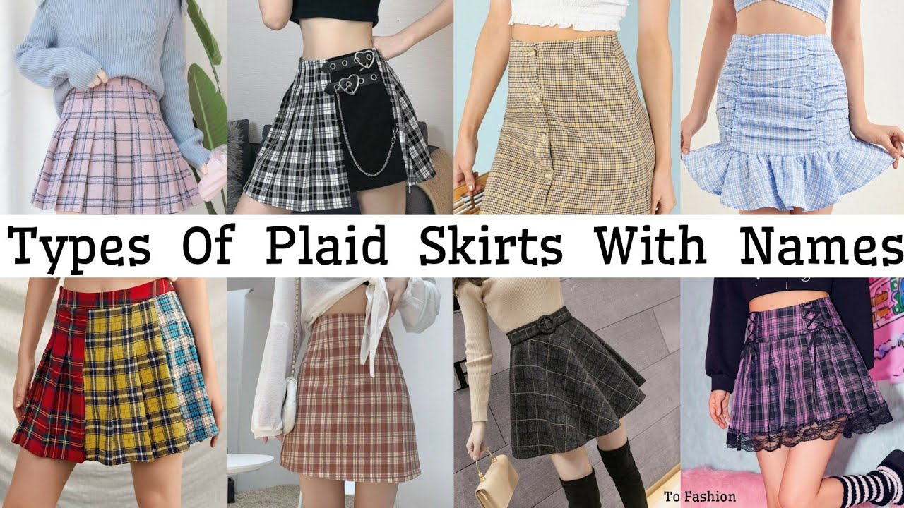 Types Of Plaid Skirts With Names/Trendy Plaid Skirts/Korean Plaid Skirt  Aesthetic Outfit/To Fashion 