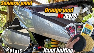 Buffing Orange Peel of Samurai paint using 3m rubbing compound | Bobwerkz mmvlog