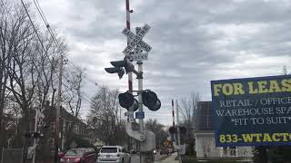 Acton MA: MBTA Commuter Rail 1070 Outbound to Fitchburg Arlington Street Railroad Crossing