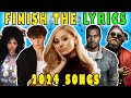 Finish the lyrics 2024 songs  january to march 2024 hits music quiz  lyrics challenge
