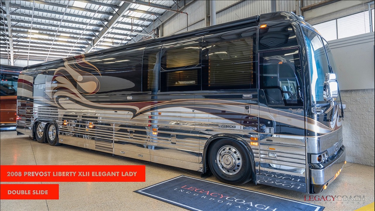2008 Prevost Liberty XLII Elegant Lady - Double Slide - YouTube