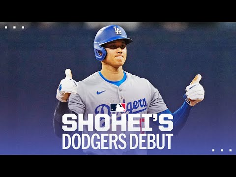 Shohei Ohtani&#39;s FIRST GAME as a Dodger! (First hit, stolen base, RBI AND MORE!)  | 大谷翔平ハイライト