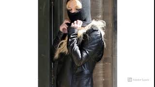 Britney Spears Black Leather Quilted Jacket