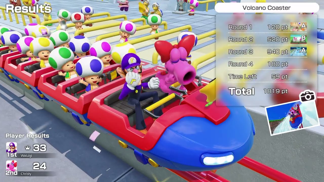 Super Mario Party Jamboree TV - Carnival Coaster #1 (Volcano Coaster Stage)