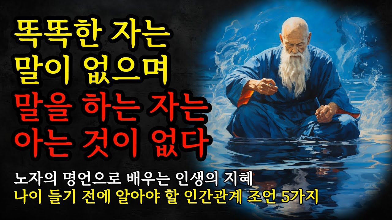 나이 들기 전에 알아야 할 인간관계 조언 5가지 | 노자의 명언으로 배우는 인생의 지혜 | 똑똑한 자는 말이 없으며 말을 하는 자는 아는 것이 없다