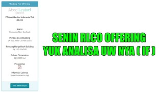 Monday, RLCO's IPO stock offering (public offering) let's discuss the underwriter, UW IF