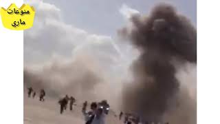 عاجل حريق كبير في مطار عدن باليمن