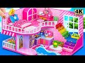 Cutest idea build pink bedroom kitchen living room for family  diy miniature cardboard house
