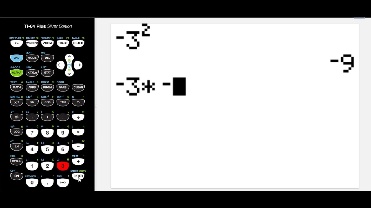 Raising A Negative To A Power Using TI 83 84 YouTube Raising A Negative To A Power Using TI 83 84 YouTube