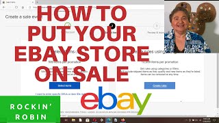 How to put items in your eBay store on sale