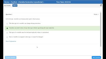 Quiz 91 -  Section - 7 - Variable Declaration in JavaScript - Kodnest Dream Factory 2024 - Java