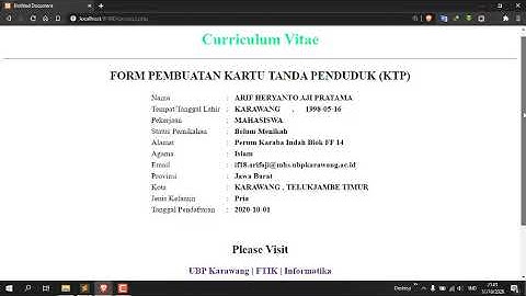 PROGRAM PENGIMPUTAN DATA KTP (UTS PEMROGRAMAN WEB)