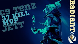 C9 TENZ PLAYS 37 KILL MVP JETT VS ACEU ON SPLIT - VALORANT