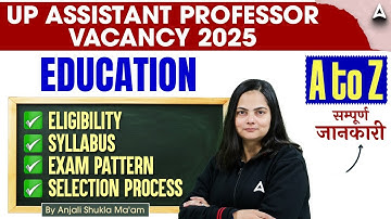 UP Assistant Professor Vacancy 2025 | UP Assistant Professor Education Syllabus, Eligibility