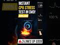 Instant CPU Stress Test in CMD! | Hit 100% Load with 3 Lines of Code (PRO Hack) #pc