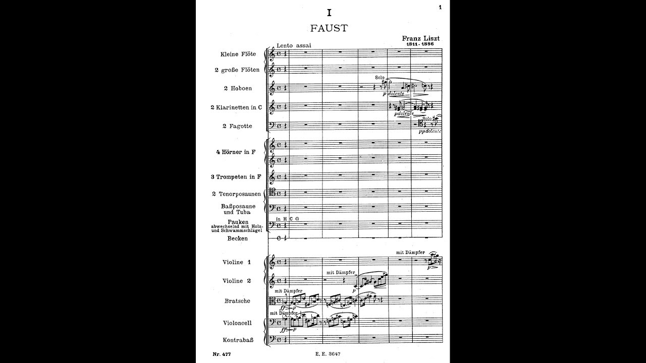 Liszt - Faust Symphony S. 108 (Score) - YouTube