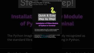 How to install Pillow Module of Python🐍 in Terminal(CMD). #python #pythoninstallation #terminal#cmd