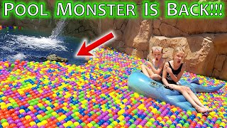 Pool Monster Found Lurking Underneath 30,000 Ball Pit Balls in Our Pool!!!